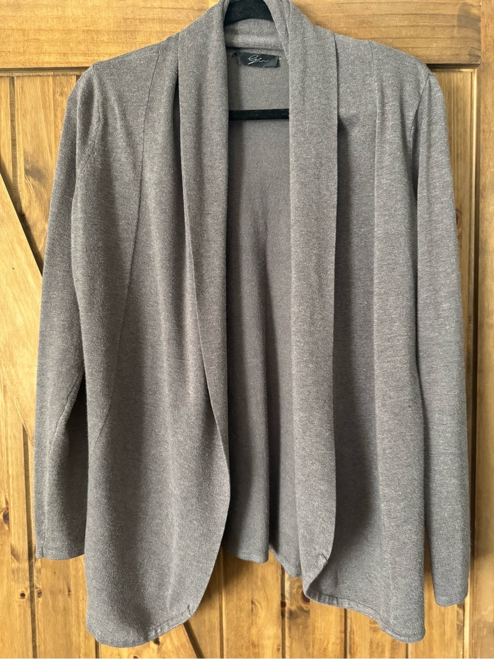 Cyrus Open-Front Shawl Cardigan - Gray Taupe